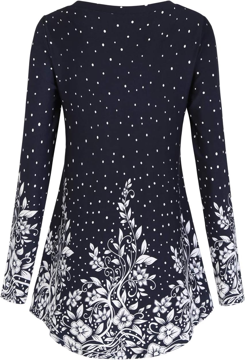 BAISHENGGT Women's Casual Long Sleeve Tunic Tops for Leggings V-Neck Blouse T-Shirt